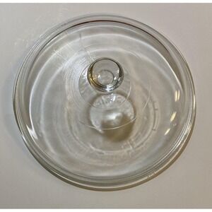 Vtg. Pyrex 408 Clear Glass Replacement Lid Round 8.75" Overall VGC